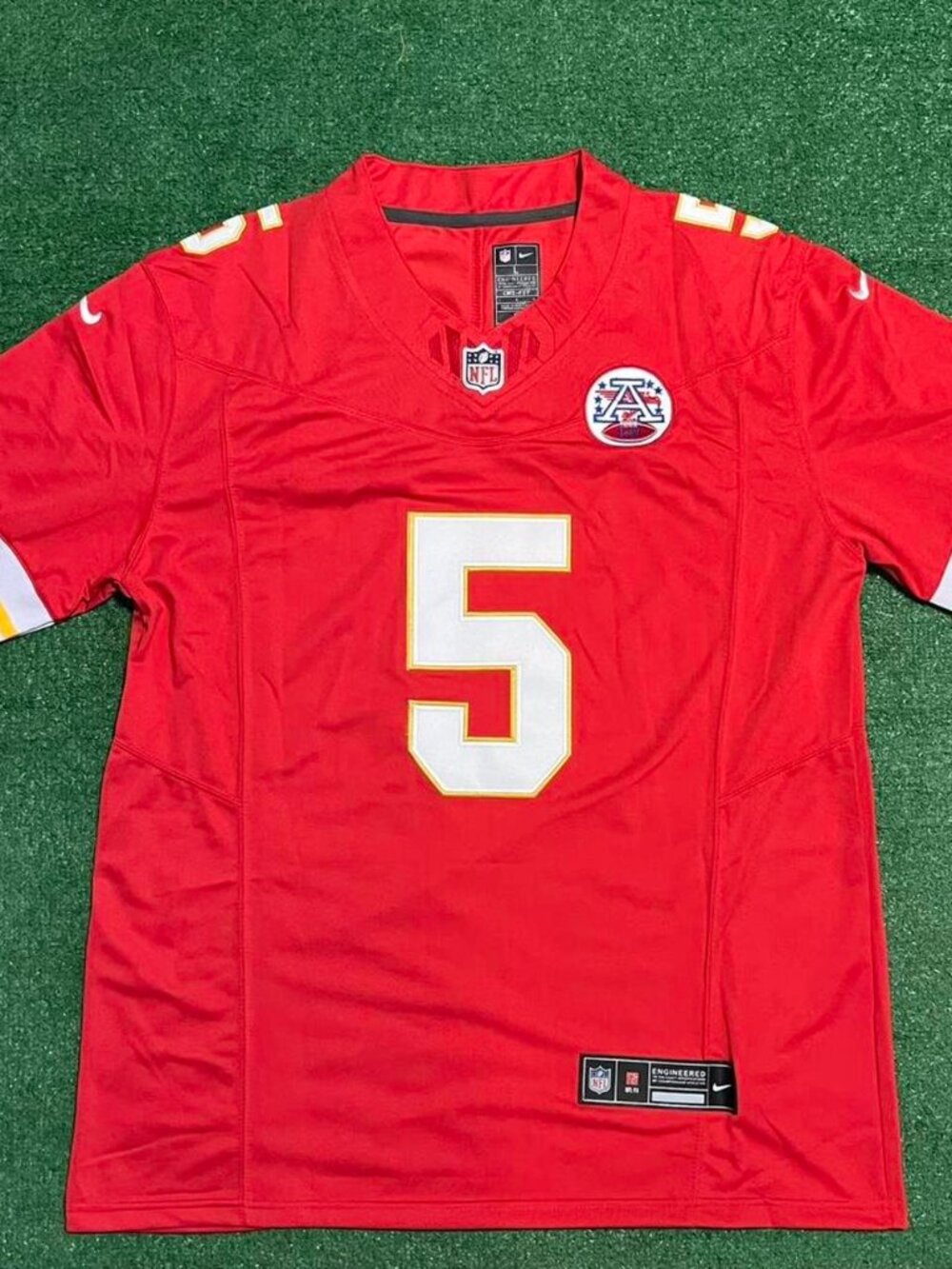 Kansas City Chiefs Mansoor Delane Red Jersey Adult Large